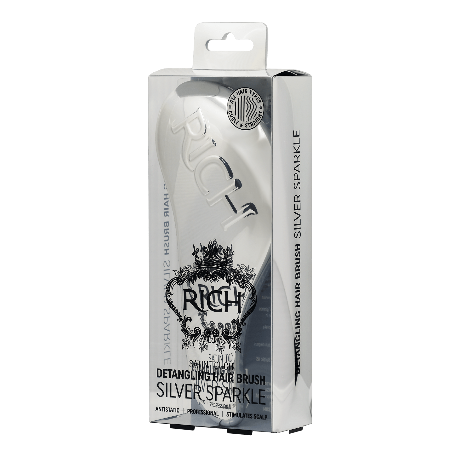 RICH Detangling Hairbrush Silver