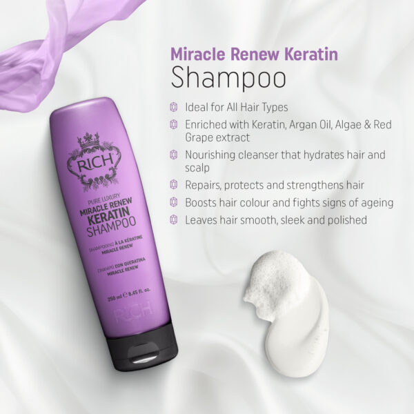 RICH Miracle Renew Keratin Shampoo 8.45 fl.oz. - Image 2